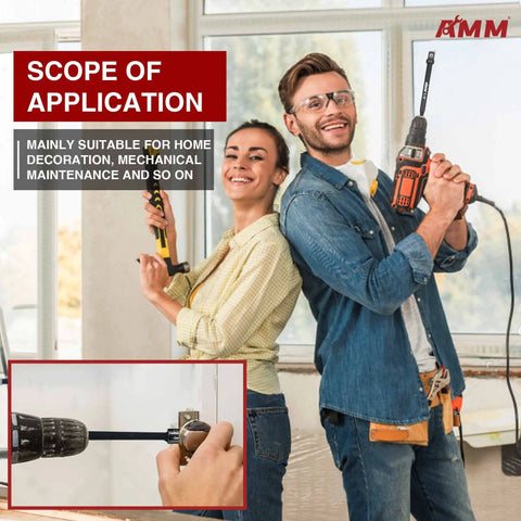 Two people using a power drill with Six Piece Impact Grade Socket Adapters Set For Power Drill To High Torque Impact Wrench indoors.