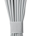 Room Darkening Blackout Window Curtains With Rod Pocket And Tie Back, 52 By 63 Inches, Light Gray, Set Of 2, 100 Percent Blackout