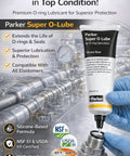 Silicone O Ring Lubricant Grease For O Rings And Seals High Viscosity Formula shown with application on metal equipment.