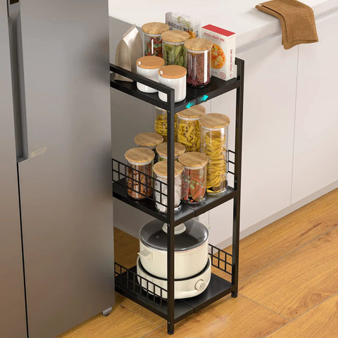 Clean Up Your Act With This 3 Tier Metal Shelving Unit Boasting An Expandable Narrow Frame Beefy Free Standing Storage Rack Hassle Free Setup Organizer For Bathrooms Kitchens And Laundry Zones