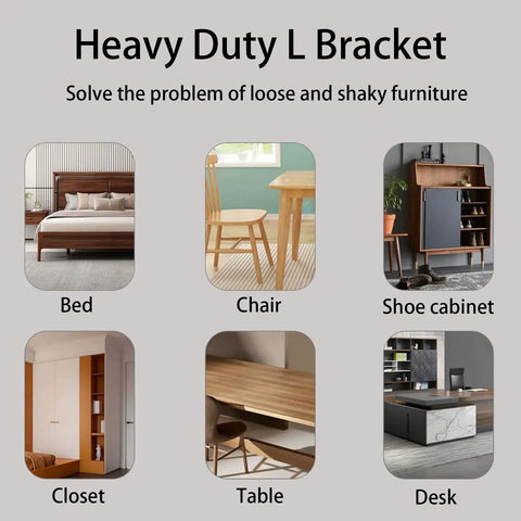 Uses for 10 Piece Stainless Steel L Bracket Set 2.38x1x1 Inch Heavy Duty 90 Degree Corner Braces Black For Wood Furniture Bed Frames Cabinets Drawers and Chairs with Mounting Screws