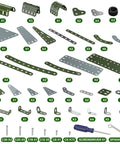 Pieces of Metal Aircraft Building Kit For Kids 8 To 12 258 Piece STEM Construction Set With Nuts Bolts Screwdriver Wrench