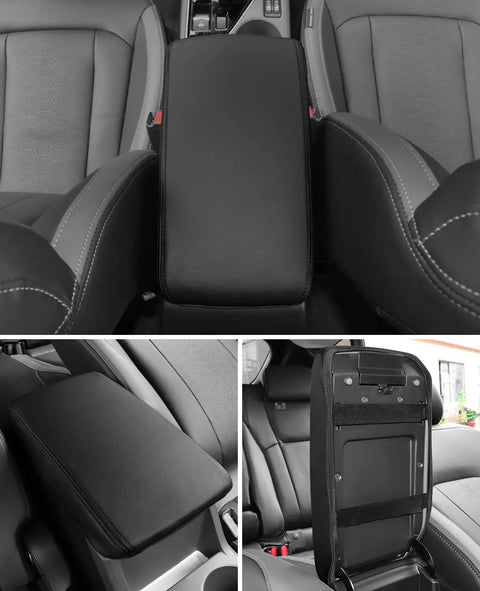 Premium Leather Center Console Armrest Cover for 2024 2025 2026 Subaru Crosstrek and Impreza, installed view