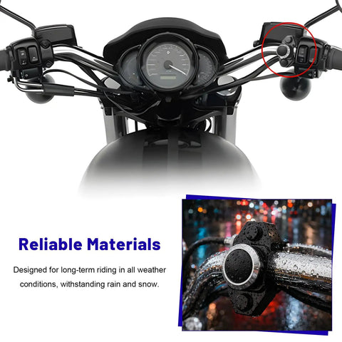 Heavy Duty Seven Eighths Inch Motorcycle Handlebar Switch with polished aluminum control, designed for reliable horn and ignition use.