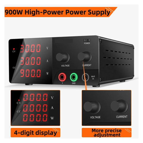 Rugged 120V DC Adjustable Lab Power Supply With RS485 For Your Bench Delivering 100W To 1200W Up To 30V 20A 600W black