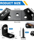 Twenty Pack Universal Stainless Steel Corner Brackets 90 Degree L Shape And Trapezoid Wood Furniture Connectors in dimensional layout.