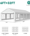 16x32ft Party Tent Heavy Duty Outdoor Wedding Canopy Event Shelter With Removable Sidewalls And Windows Galvanized Steel Frame