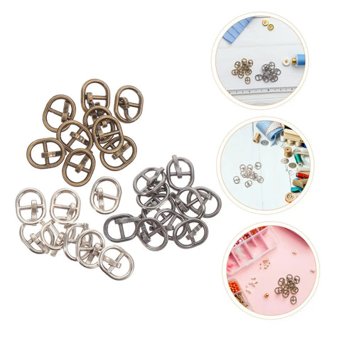 150 Pieces Mini Belt Fasteners Alloy Buckles For Sewing Crafts Small Metal Buckles With Single Prong For Doll Clothes Shoes Bags DIY Accessories And Your Go To Quick DIY Builds shown in assorted colors