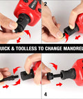 Pro Grade Heavy Duty M3 And M4 Mandrel Tips And Nosepiece Set With 20 Rivet Nuts For Rivnut Tool instruction