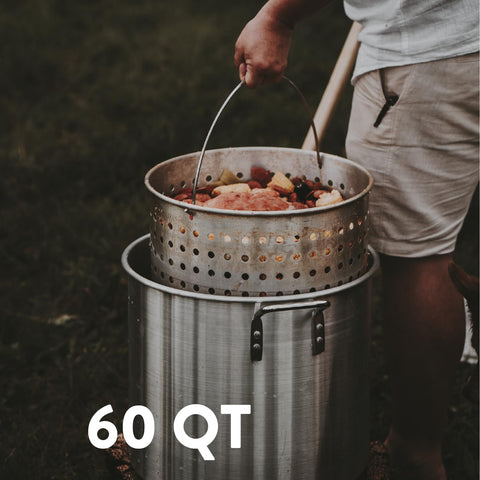 Seafood Boil Kit With Propane Burner And Regulator, 60 Quart Pot With Basket, Heavy Duty Outdoor Crab Boil Pot in use