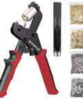3/8 Inch Grommet Tool Kit With Magnetic Punch For Quick No Fuss Clean Install On Leather Fabric Tarp Tent Bag Or Curtain Includes 10mm Hollow Punch And 500 Eyelets
