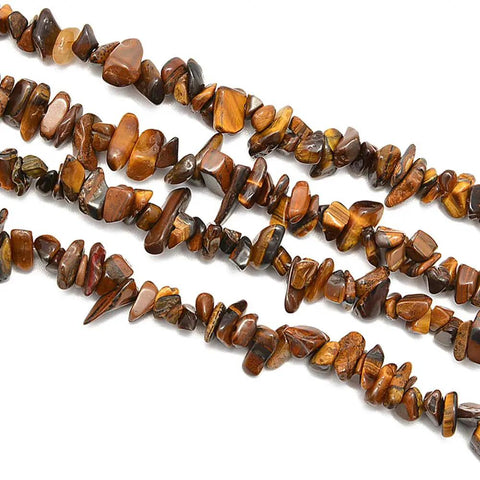 Yellow Tiger Eye Chip Beads 5-8mm DIY Jewelry Making Strand 34 Inch Loose Stones No Clasp Natural Healing Gemstones