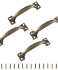 Pack Of 4 Bow Shaped Gate Handles For Cabinets Wardrobes Drawers And Doors With Metal Pulls For Furniture Fences And Garages No Fuss For Barn Doors And Cabinets With Easy Install Hardware, includes screws