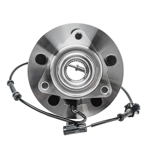 Pair Front Wheel Bearing Hubs Assembly For Dodge Ram 1500 2002-2005 With ABS 5-Lug Front view showing ABS sensor and bolt pattern