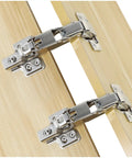 Knockout Durability One Pair 175 Degree Concealed Cabinet Hinges delivering smooth soft close, mounted on wood.