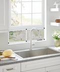 Expandable Window Screen 2 Pack Adjustable Fit For Double Hung Windows 18 Inches High And 25 To 49 Inches Wide in kitchen setting