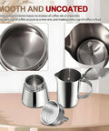 Uncoated 2 Cup Moka Pot Thick 304 Stainless Steel Stovetop Espresso Coffeemaker For Home Travel Camping Brews Like A Pro Rich Italian Style Greca Cafe Mocha Pot 100ml 3.3oz, disassembled view showing lid, filter, and base