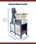 Beast 220V Universal Biaxial Metal Shredder Crusher with dimensions and labeled design, heavy steel body, 7500W motor, 19 blades