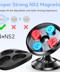 2 Pack Magnetic Phone Holder For Car Dashboard With Strong Magnet And Metal Plate Included showing N52 magnets and base