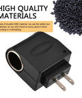 220V To 12V AC DC Converter Wall Outlet Cigarette Lighter Adapter Built Tough No Sweat Plug And Play, black plastic design.