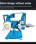 Electric Belt Sander 750W Polish Grinder With Adjustable Speed And Forward Reverse Rotation For Wood And Metal Tasks featuring blue silent design with compact build.