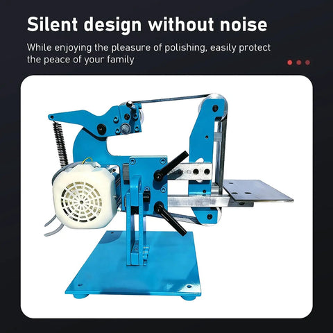 Electric Belt Sander 750W Polish Grinder With Adjustable Speed And Forward Reverse Rotation For Wood And Metal Tasks featuring blue silent design with compact build.
