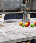 Gray White Marble Peel N Stick Contact Paper 160 By 36 Inch Waterproof Countertop Wallpaper For Kitchen Island Desk Table And Decor Easy To Apply Removable Heat Resistant Surface Upgrade covering countertop with fruit