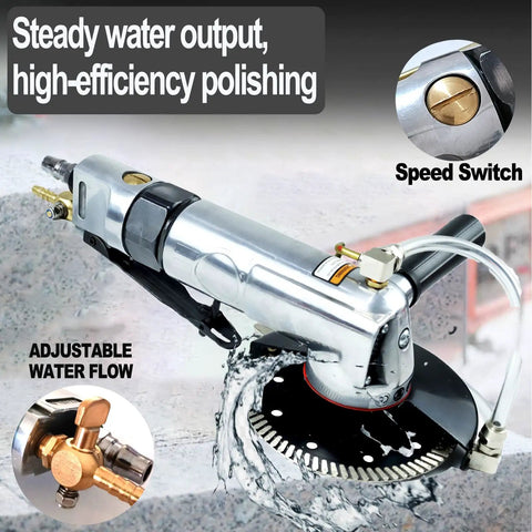 4-1/2 Inch Pneumatic Beast Wet Stone Polisher And Grinder with water flow and speed switch detail