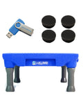 KLIMB Training Platform Kit for Dogs Pro with blue platform, USB drive, and rubber feet. Safe, durable for agility and behavior fixes.