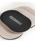 Three And One Half Inch By Six Inch Oval Felt Furniture Sliders Set Of Four For Hard Surfaces Anti Slip Moving Pads To Glide Beds Sofas Dressers And More Beige displayed in a stack