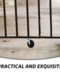 Beefy Heavy Duty Adjustable Gate Wheel With Rubber Caster And Iron Plate For Commercial And Residential Fence Gates Smooth Easy Movement And Shock Absorbing Support With Quiet Operation 70kg Load attached to a fence gate