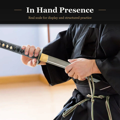 Unsharpened Aluminum Iaido Katana Training Sword With 28 Inch Blade Safe Practice Real Katana Weight Fullered Groove