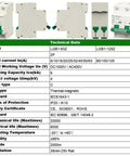20 Amp DC Solar Breaker Miniature Circuit Breaker Solar Disconnect Switch 1000V DC and 400V AC 2 Pole MCB technical data