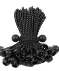9 Inch Ball Bungee Cords Bundle Of 50 With Toggle Balls For Tarp Canopy Camping Shelter Cargo And Tent Poles UV Resistant Easy To Set Up Indoor Outdoor Use, coiled and displayed standing