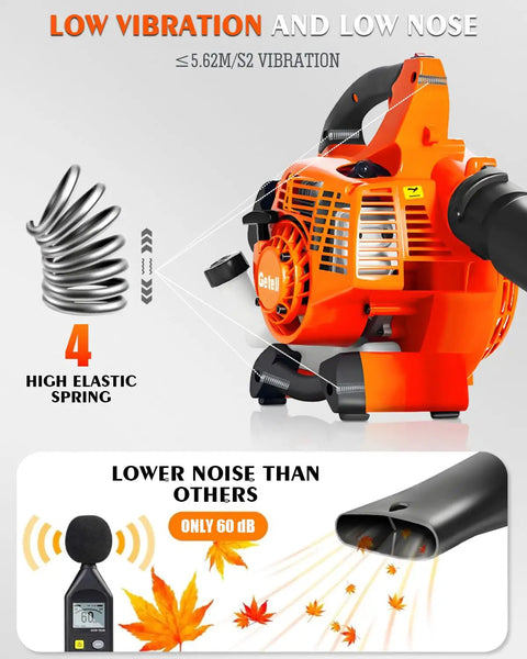 Beast Power Handheld Gas Leaf Blower With 26cc Two Cycle Engine Delivers 180 MPH Air And 380 CFM For Fast Yard Cleanup