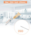 Sterile Disposable Injection Needles 25 Gauge 1 Inch Set of 100 with Luer Lock Design, Stainless Steel Body, Individually Wrapped For Med Pros, Nurses, Clinics, And Home Care Use, 25G 1 inch needle