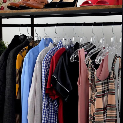 Clear Plastic Shirt Hangers 12 Pack Slick Wardrobe Organizer Hangers For Garments And Clothes Non Slip Transparent Coat Hangers