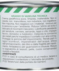 Side view of Colorless Paraffin Cream Lubricant For Surfaces And Skin Easy Glide Non Staining 500ml tin with Italian text.