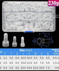 Huge 230Pcs Nylon Closed End Wire Crimp Connectors Kit With CE1 CE2 CE5 Terminals Featuring Premium Insulated Ferrules And Translucent Safety Design For Fast Electrical Fixes And Short Circuit Protection, assorted sizes