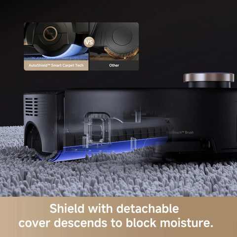 Z60 Ultra Roller Robot Vacuum And Mop with AutoShield protecting carpet from moisture with duobrush and side brush.