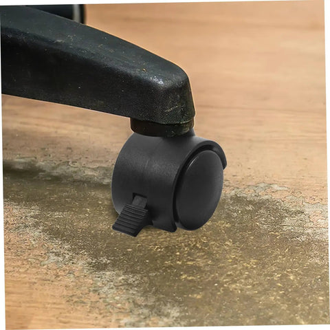 Four Pack Swivel Caster Wheels With Locking Brakes, Heavy Duty Polyurethane Replacement Wheels For Furniture, installed on chair