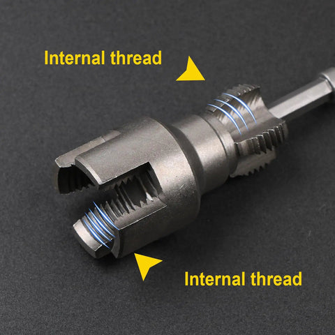 Close-up of Heavy Duty Pipe Threading Tool Set With Internal And External Thread Openers Built To Last In Rugged Steel