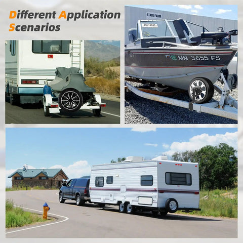Spare Tire Mount For Utility Trailers With 3 Nut Design Heavy Duty Spare Tire Carrier Withstands 180 Lbs used on RV and boat.