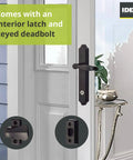 Surface Mount Storm Door Handle With Lock And Key For One To One And A Half Inch Thick Doors In Antique Brass Finish Four Post Lever Replacement Hardware For Exterior Storm Doors Easy Install Not Compatible With Mortise Sets; door handle on exterior