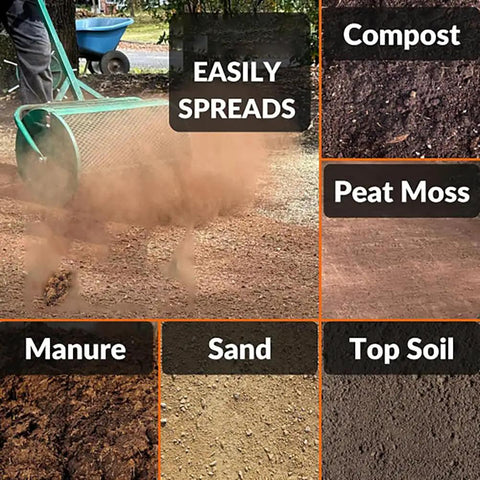 Get Your Lawn Looking Pro With This Tough 24 Inch Compost Spreader Roller That Handles Peat Moss Top Dressing And Fertilizer Like A Boss