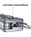 Close-up of Compact Folding Screwdriver Kit with seven tools, featuring Phillips head, showcasing limit column to prevent deflection.