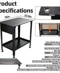 Heavy Duty Steel Welding Shop Beast Built Damn Tough To Crush Two Thousand Pounds 36 X 24 Inch Black Worktable with specs display
