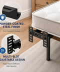 Heavy Duty Adjustable Headboard Brackets For Metal Bed Frame With Dual Bilateral Plates Clamps Headboards To Adjustable Bases And Bolt On Footboards Fits Like A Glove With No Sweat Setup Guaranteed, showing powder-coated steel finish and multi-slot design.