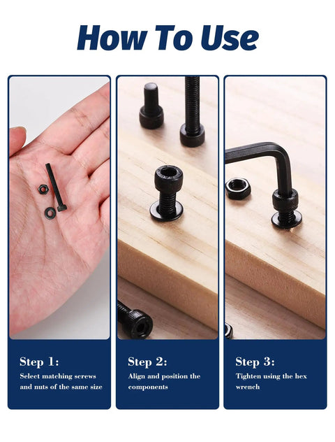 Must-Have All-In-One 1500-Piece M4 Screws Set With Socket Head And Button Head 12.9 And 10.9 Grade Alloy Steel Includes Hex Nuts Flat And Spring Lock Washers Metric Bolts With S2.5 And S3 Hex Keys Black Oxide Finish how to use guide