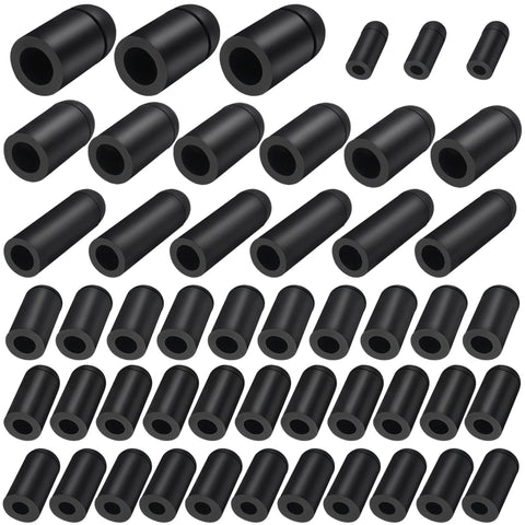 63 Piece Rubber Vacuum Hose End Cap Kit In Seven Sizes For Sealing Hoses And Fittings, showing all end caps in various sizes
